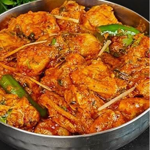 Chicken Karhai Rice Garlic Naan